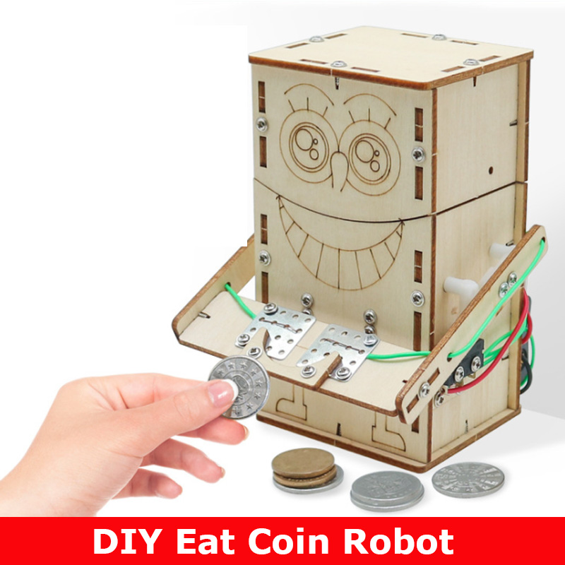 Science Diy Model - Robot de monedas de alimentación eléctrico