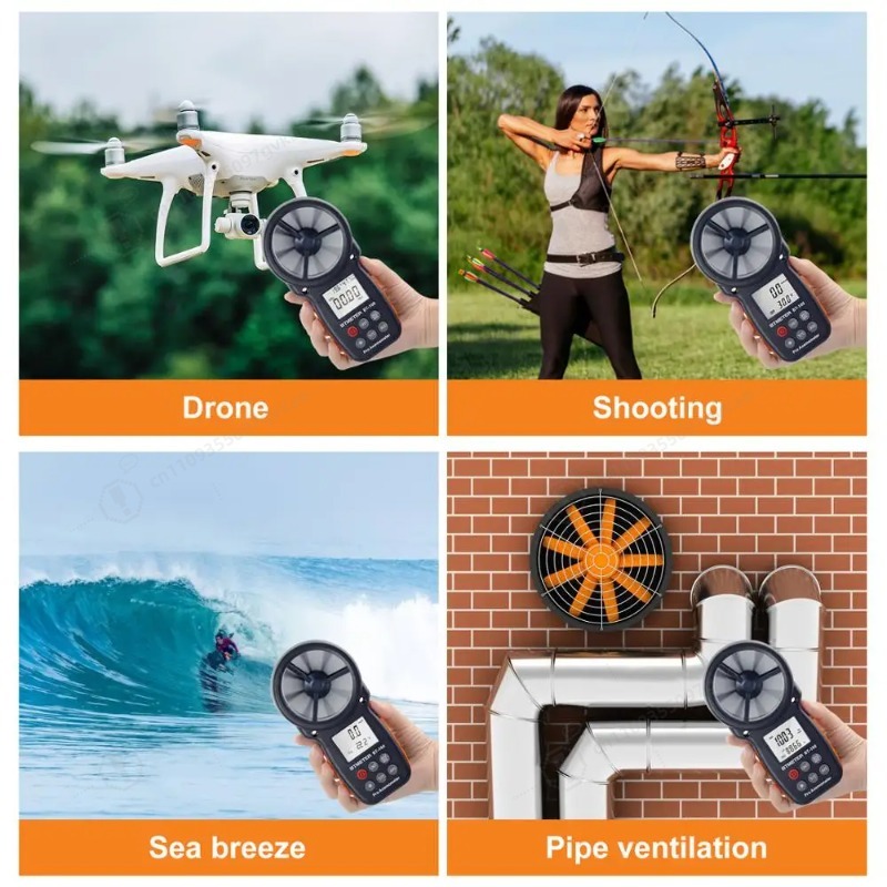 Anemometer Wind Speed - Anemómetro Digital BT-100, Medidor de Velocidad