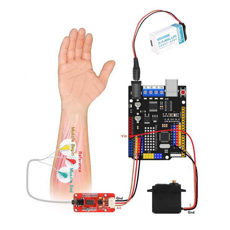 Sensor EMG Brazo robótico Sens - Science Project reseña y precio