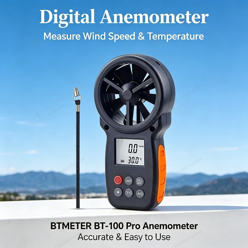 Anemómetro Digital BT-100, Med - Anemometer Wind Speed reseña y precio