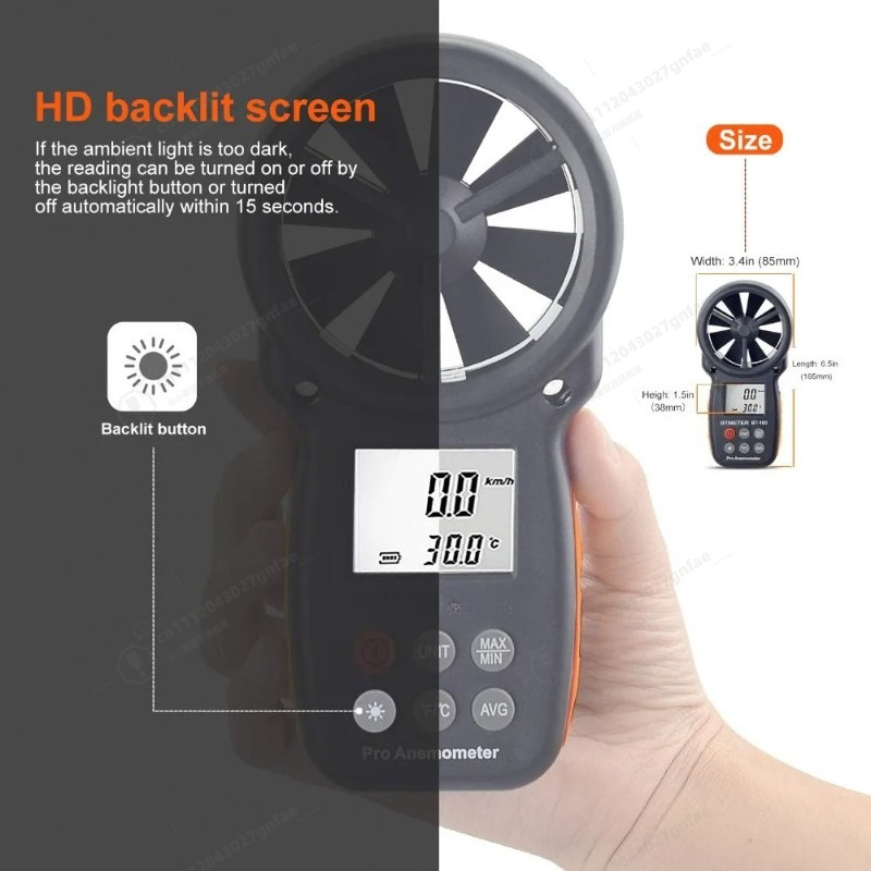 Anemómetro Digital BT-100, Med - Anemometer Wind Speed reseña y precio