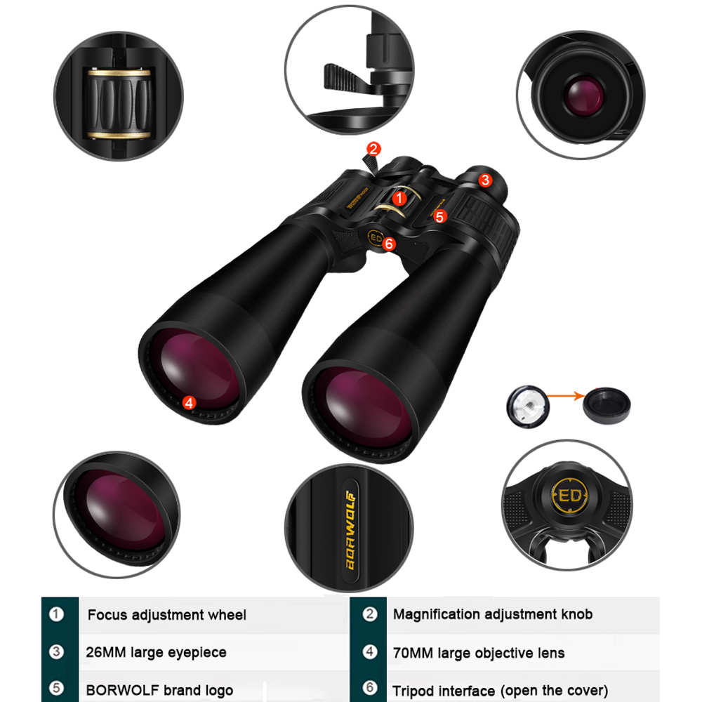 Binoculares BORWOLF con Lente  - National Geographic Telescope 70Mm reseña y precio